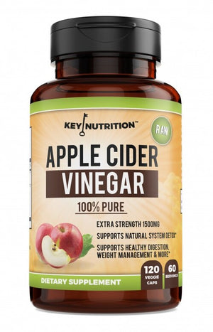 Apple Cider Vinegar Capsules from Key Nutrition, 1,500mg, Premium Raw 100% Pure