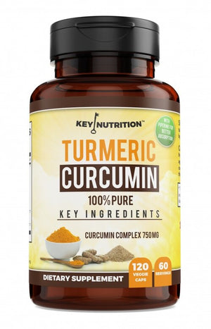 Turmeric Curcumin Complex with Peperine and Nettle, 1,500mg, Pain Relief, by Key Nutrition